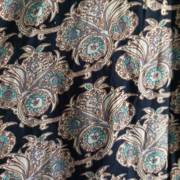 Open front oversized floral multi printed kimono Small Navy/ tan - Picture 4 of 6
